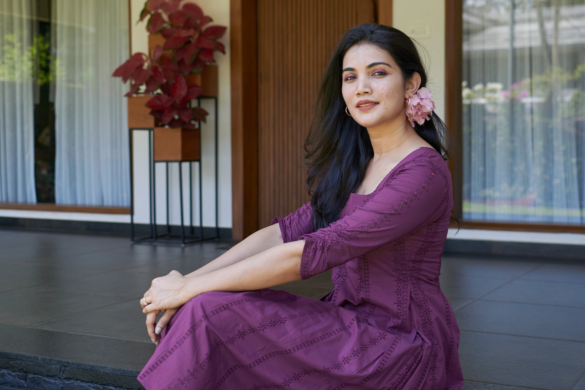 Purple Textured Dress