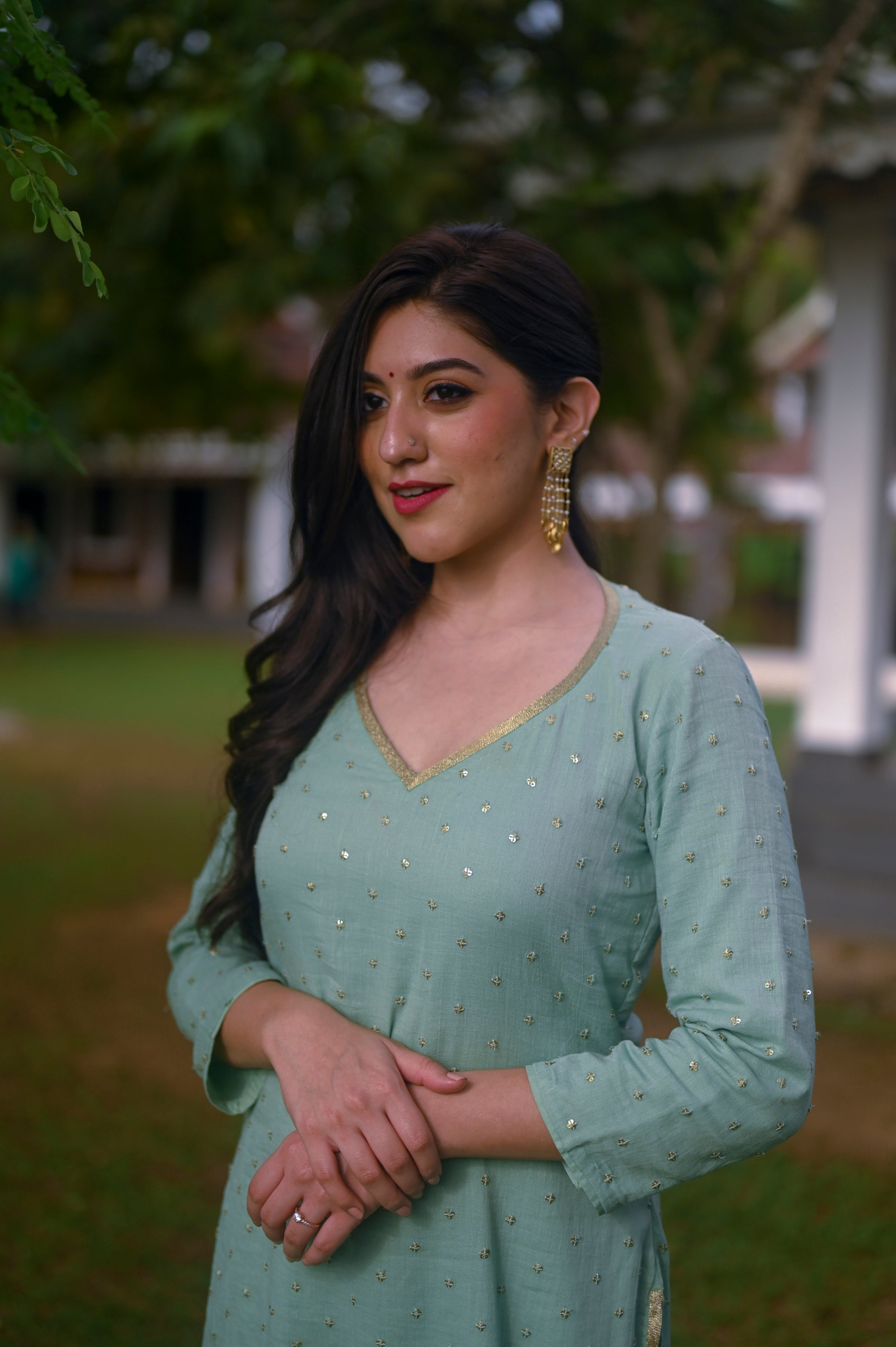 Pastel Green Embroidered Kurta