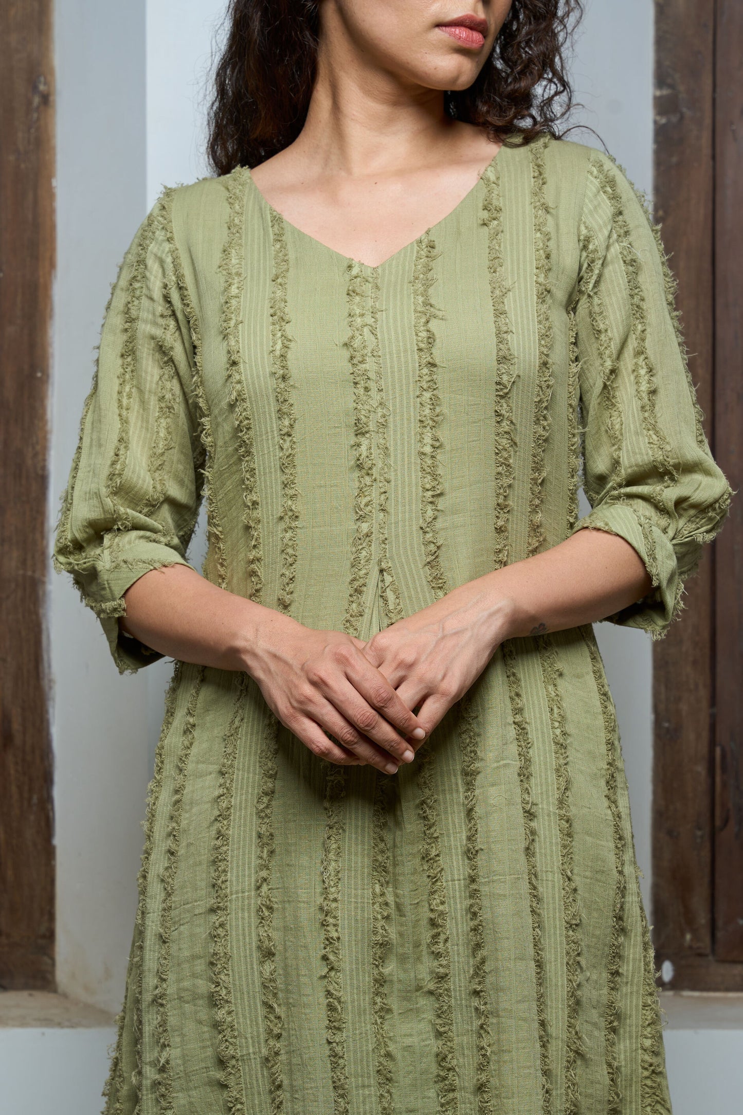 A line Dress with Sleeve Details