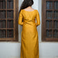 Yellow Chanderi Silk Kurta with pintucks details