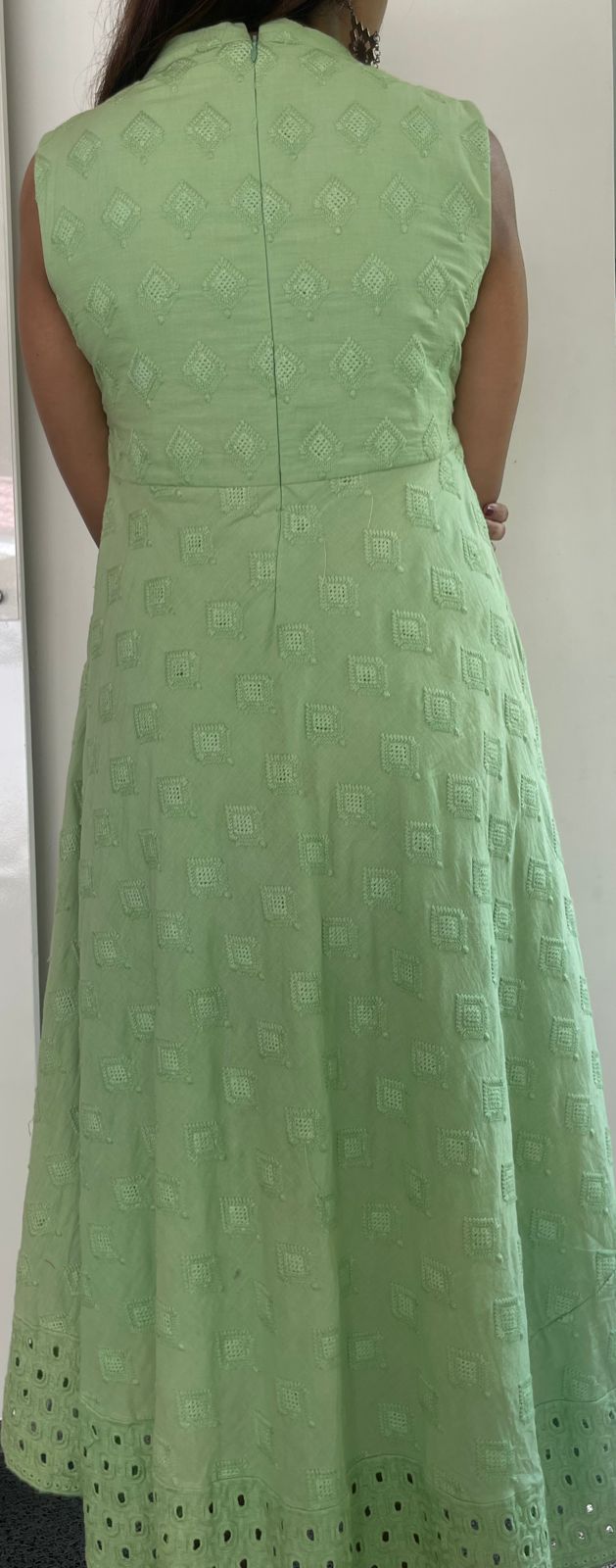 Pista Green Hakoba Anarkali