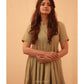 Olive green dress with lace detail