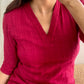 Red anarkali with hakoba neck detail