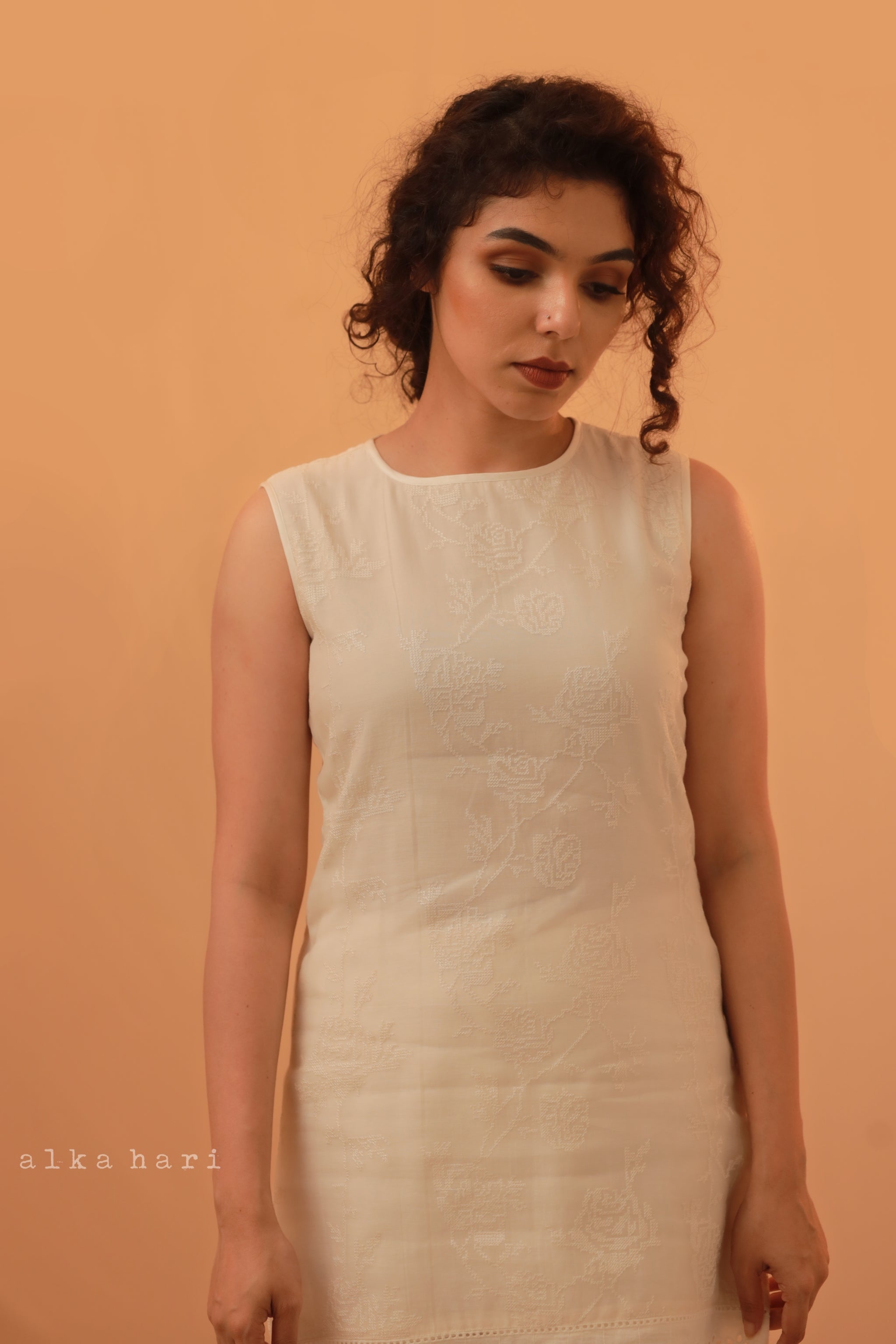 Chanderi silk tunic and bottom