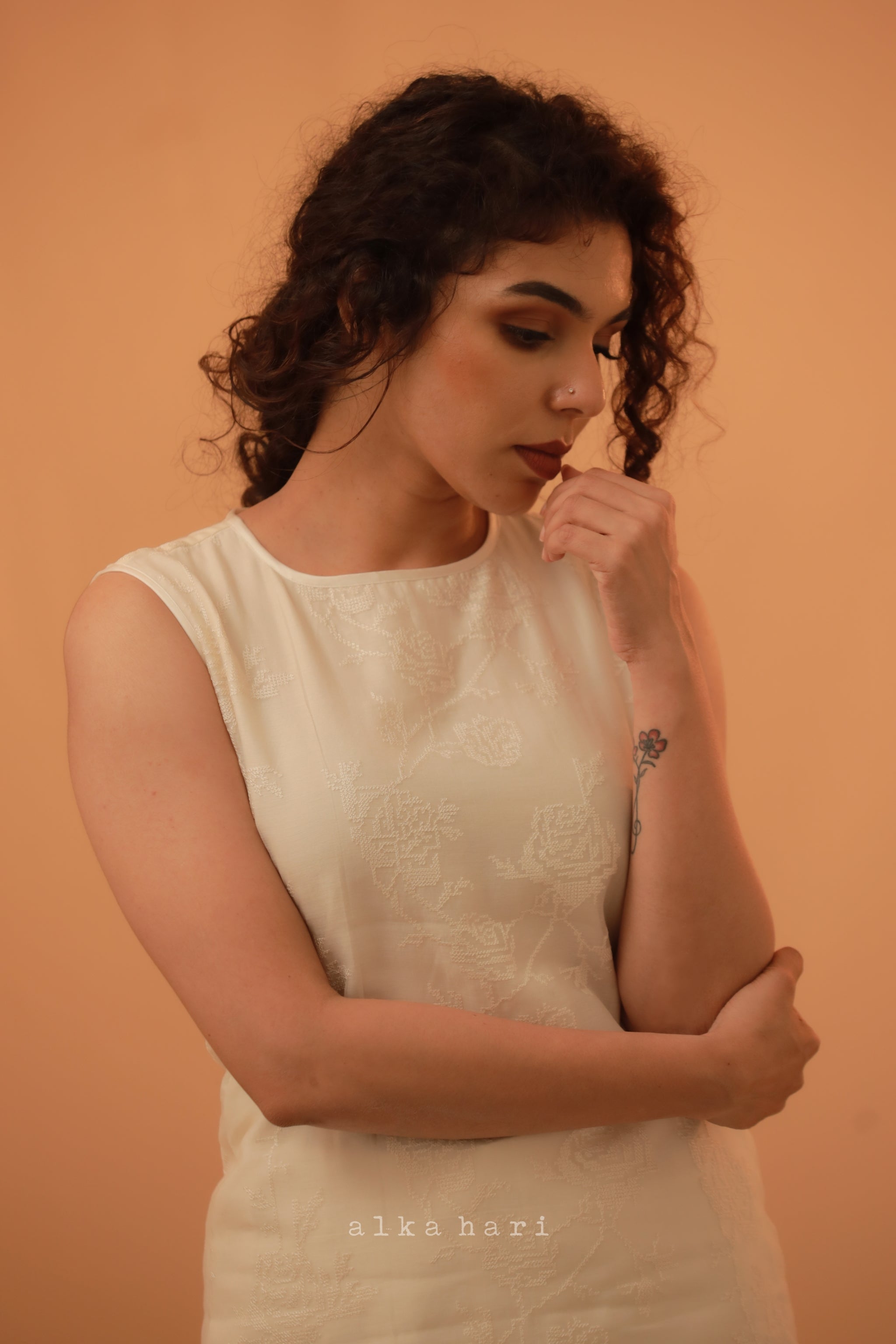 Chanderi silk tunic and bottom