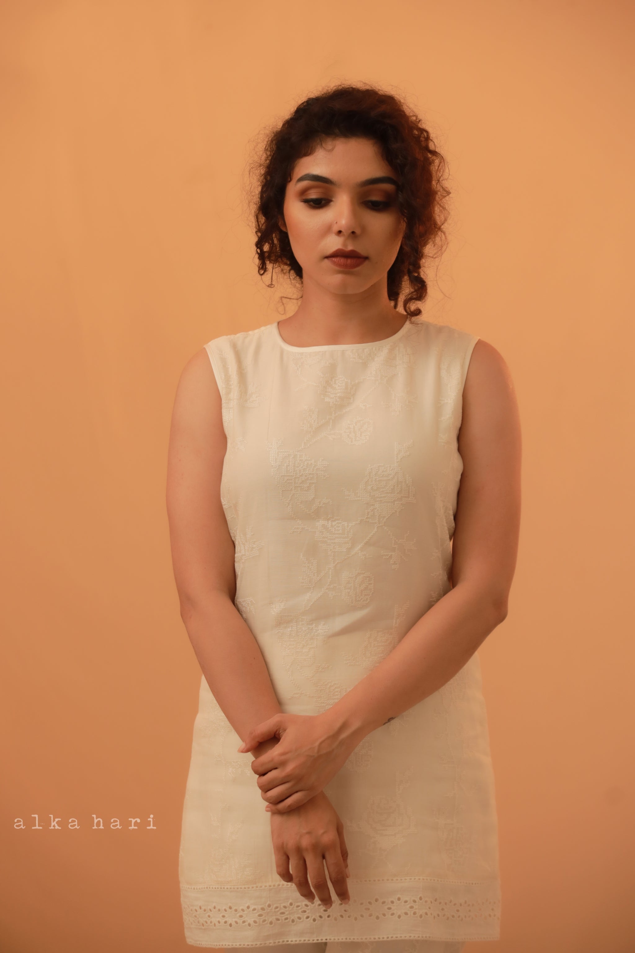 Chanderi silk tunic and bottom